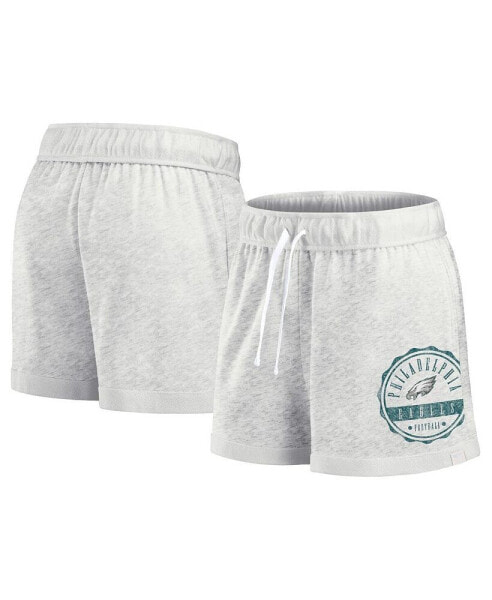 Women's Oatmeal Philadelphia Eagles Vintage Badge Shorts