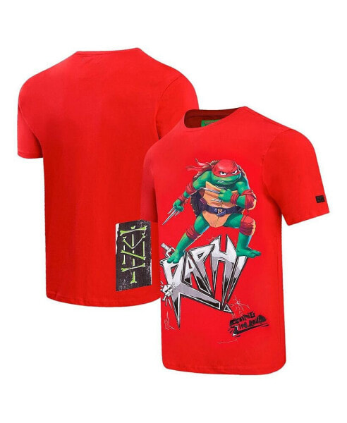 Men's and Women's Red Teenage Mutant Ninja Turtles Raph Defender Graphic T-shirt