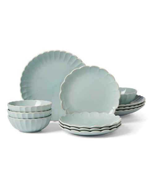 French Perle 12 Pc. Dinnerware Set, Service for 4