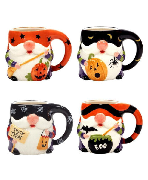 Halloween Gnomes 3-D Mug Set, 4 Pieces