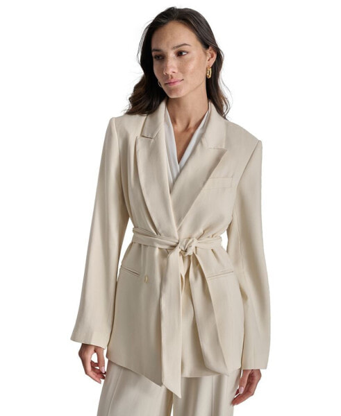 Women's Tie-Waist Peak Lapel Blazer