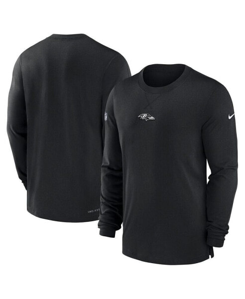 Men's Black Baltimore Ravens 2023 Sideline Performance Long Sleeve T-shirt