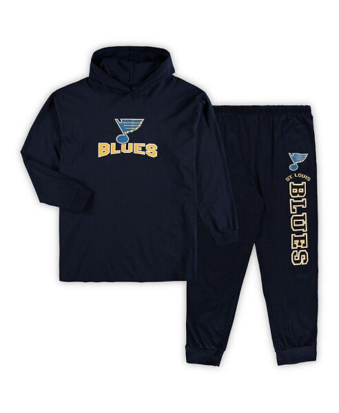 Комплект пижамы Concepts Sport Navy St. Louis Blues Big and Tall Pullover Hoodie and Joggers Sleep Set