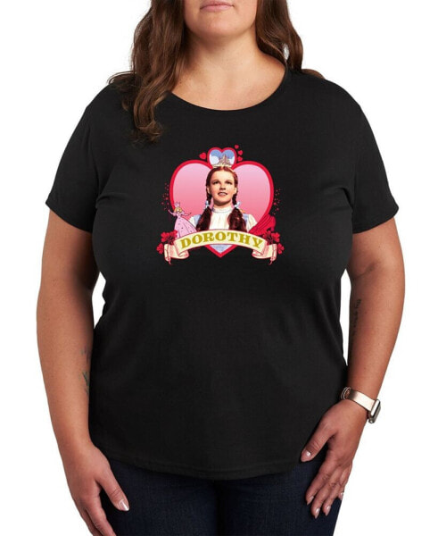 Trendy Plus Size Wizard of Oz Dorothy Hearts Graphic T-shirt