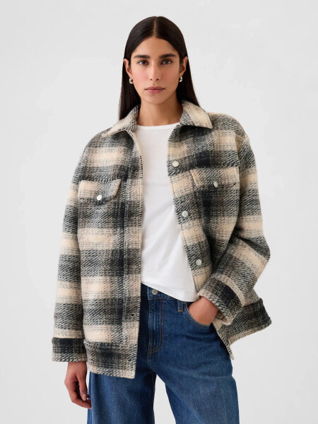 Wool Boyfriend Shirt Jacket