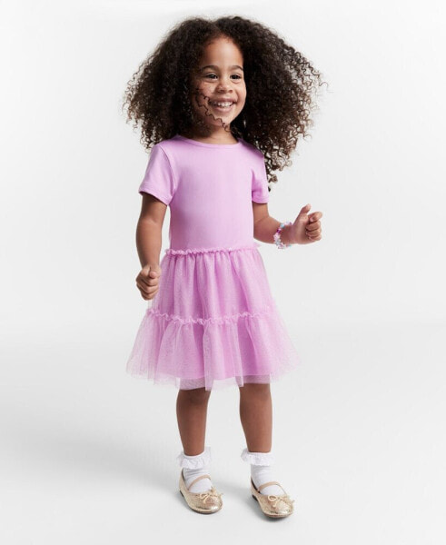 Toddler Girls Glitter Tulle Dress, Created for Macy's