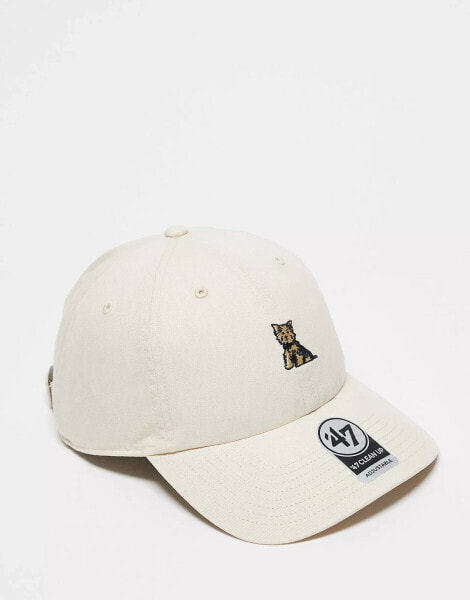 47 Brand unisex cap with corgi embroidery in cream