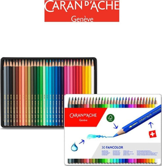 Caran d`Arche Kredki Fancolor, metalowe pudełko, 30 szt.