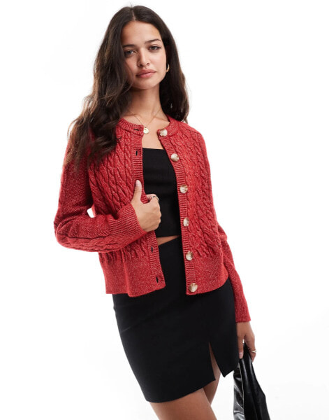 Nobody's Child chunky cardigan in red