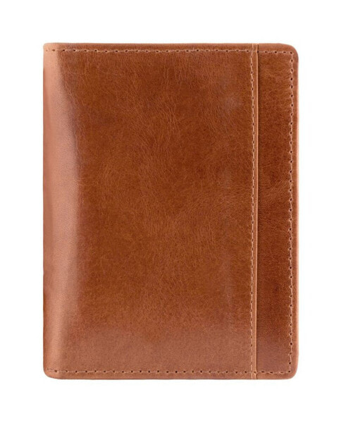 Casablanca Collection Men's RFID Secure Center Unique Vertical Wing Wallet