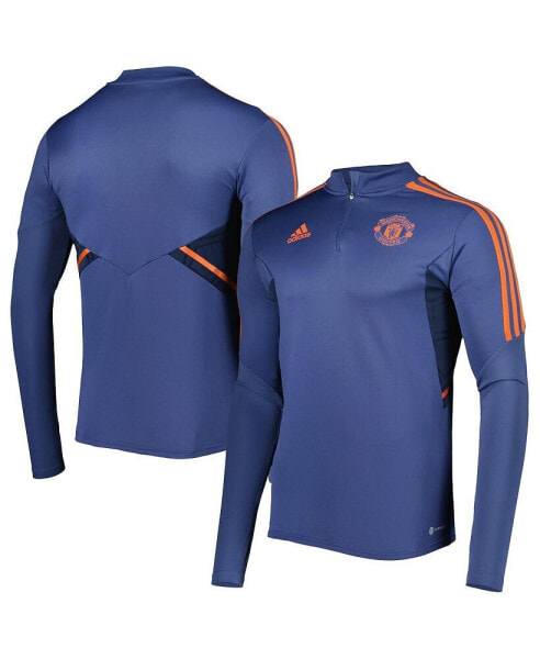 Men's Navy Manchester United Team Training AEROREADY Quarter-Zip Top