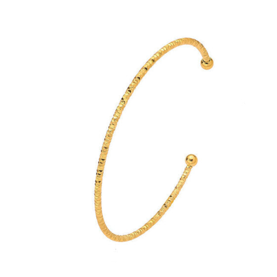 Open solid gold-plated steel bracelet