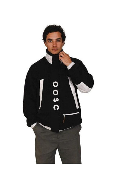 Men's Sherpa Fleece Jacket Black / White