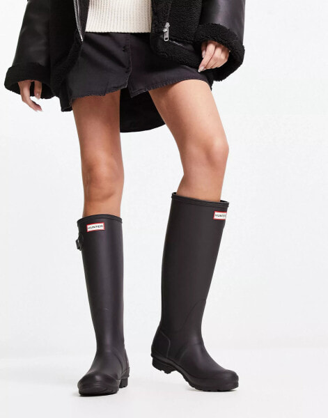 Hunter Original tall wellington boots in black