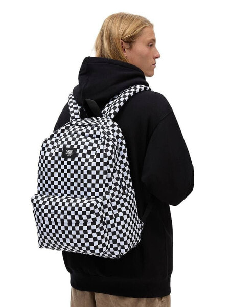 Vans Mn old skool h2o check backpack in black and white