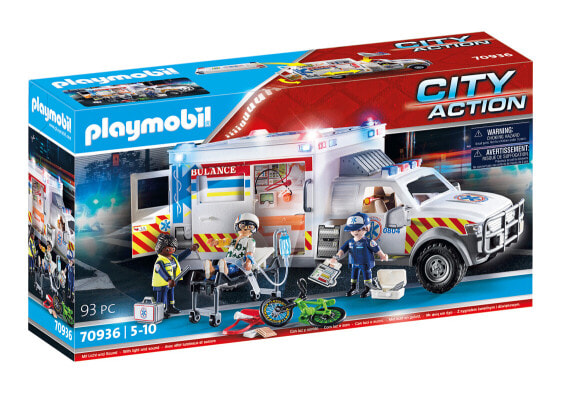 PLAYMOBIL Playm. Rettungs-Fahrzeug US Ambulance| 70936