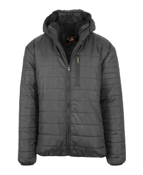 Men's Sherpa Lined Hooded Puffer Jacket