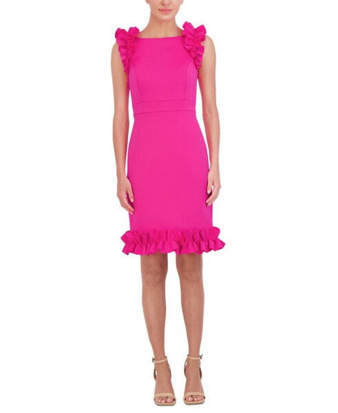 Women's Ruffled-Trim Sheath Dress