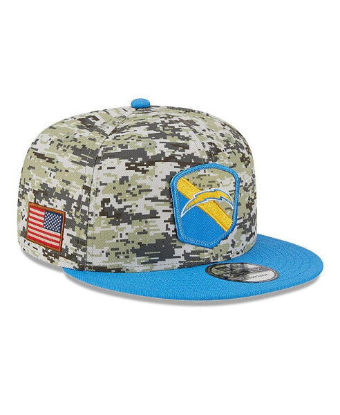 Men's Camo, Powder Blue Los Angeles Chargers 2023 Salute To Service 9FIFTY Snapback Hat