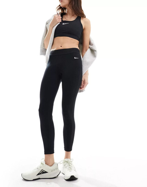 Nike Pro Training Dri-Fit mid rise 7/8s mesh leggings in black