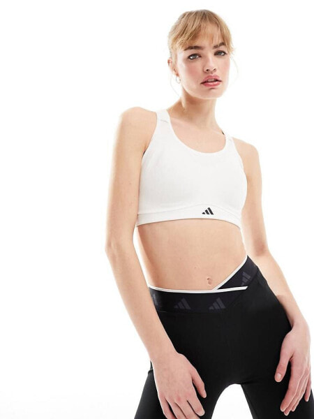 adidas Training TLRD impact high-support sports bra in white