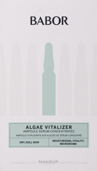 Vitalisierende und feuchtigkeitsspendende Gesichtsampullen mit Algen - Babor Ampoule Concentrates Algae Vitalizer 7 x 2 ml