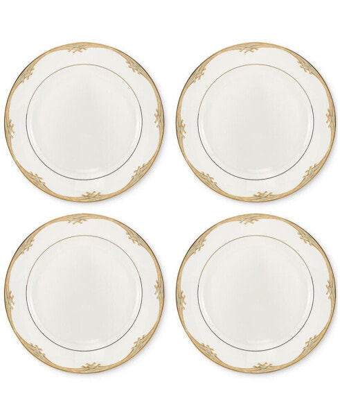 British Colonial Bamboo Dinner Plates, Set of 4