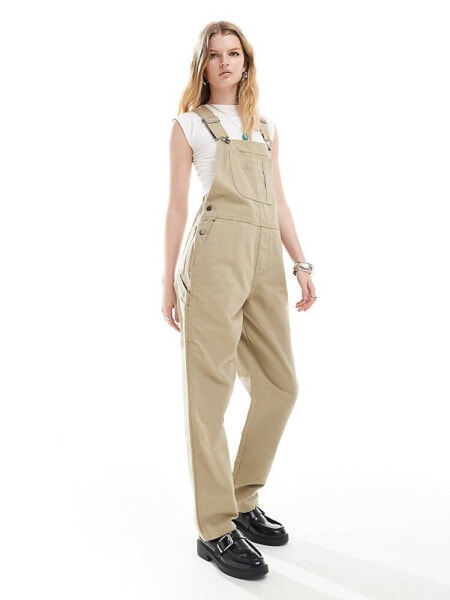 Dickies duck canvas dunagrees in beige