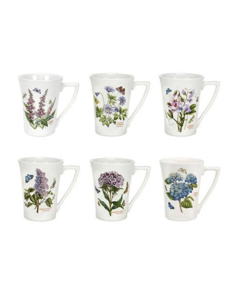 Botanic Garden Assorted Motifs Mandarin Mugs, Set of 6