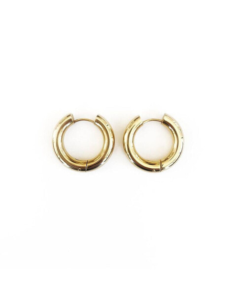 Thick Hoop Statement Earrings Gold