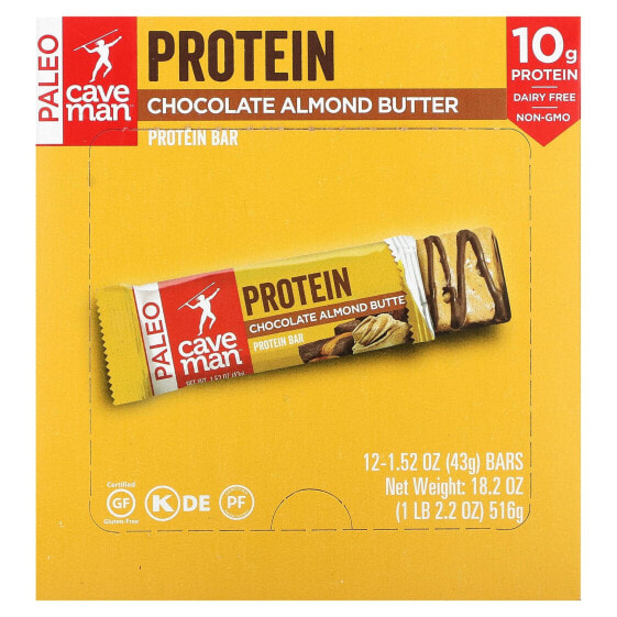 Protein Bar, Chocolate Almond Butter, 12 Bars, 1.52 oz (43 g) Each