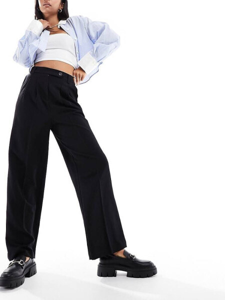 New Look wide leg trousers in black