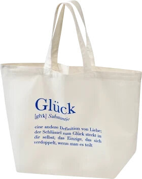 Strandtasche "Glück", weiß/blau, 1 St