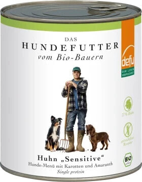 Nassfutter Hund mit Bio Huhn sensitive, 820 g