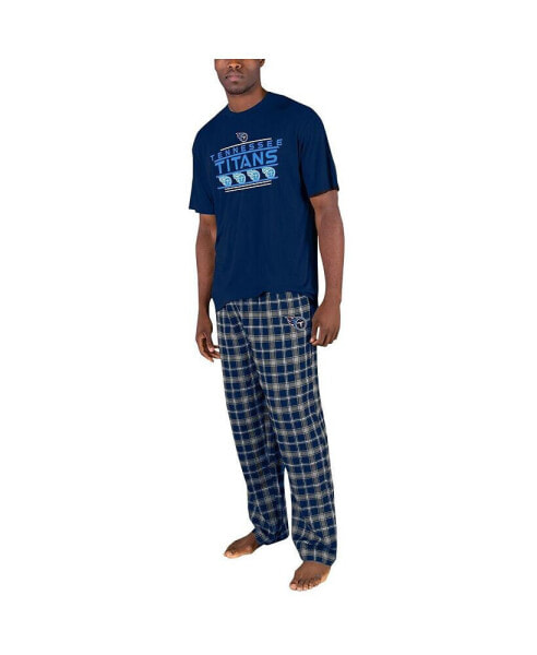 Комплект пижамы Concepts Sport Navy, Gray Tennessee Titans Arctic T-shirt and Flannel Pants Sleep Set