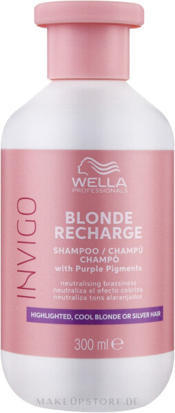 Shampoo gegen Gelbstich für kühle Blondtöne - Wella Professionals Invigo Blonde Recharge Color Refreshing Shampoo 300 ml