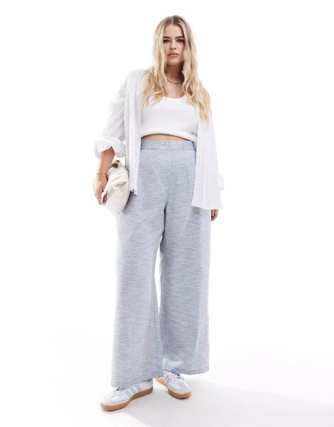 ASOS DESIGN Curve tailored pull on trouser in denim look