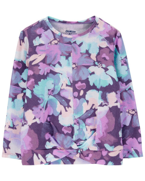 Toddler Floral Jersey Long-Sleeve Fashion Top - Floral 5T