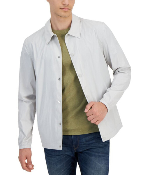 Men's Snap-Front Nylon Shirt Jacket