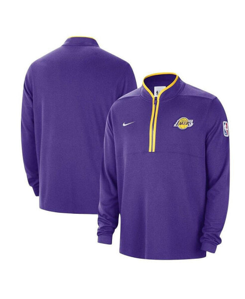 Men's Purple Los Angeles Lakers Authentic Performance Half-Zip Jacket