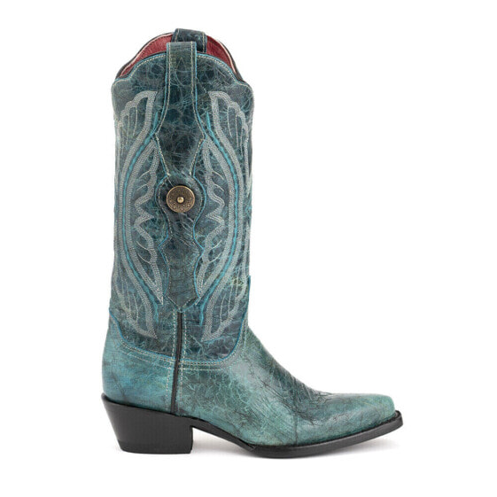 Ferrini Twilight Embroidery Snip Toe Cowboy Womens Blue Casual Boots 81061-43