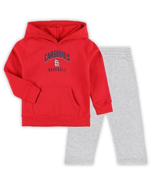 Toddler Boys and Girls Red, Gray St. Louis Cardinals Play-By-Play Pullover Fleece Hoodie and Pants Set