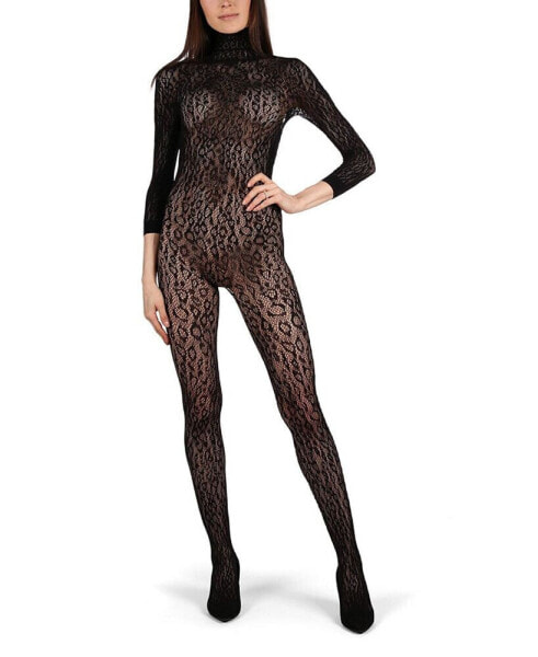 Комплект женского нижнего белья MeMoi womens Wild Leopard Long Sleeve Seamless Body Stocking