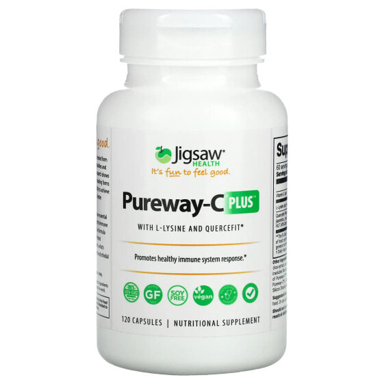 Jigsaw Health, Pureway-C Plus с L-лизином и Quercefit, 120 капсул