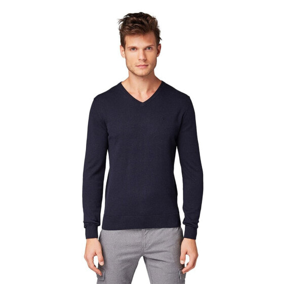 TOM TAILOR Simple Knitted V-Neck Sweater