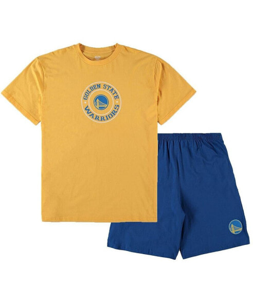 Men's Gold, Royal Golden State Warriors Big and Tall T-shirt and Shorts Sleep Set