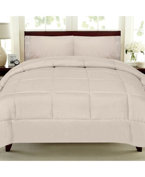 Solid Color Box Stitch Down Alternative King Comforter