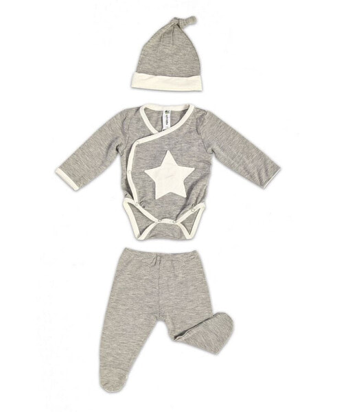 Baby Boys or Baby Girls Bodysuit, Pants, and Hat