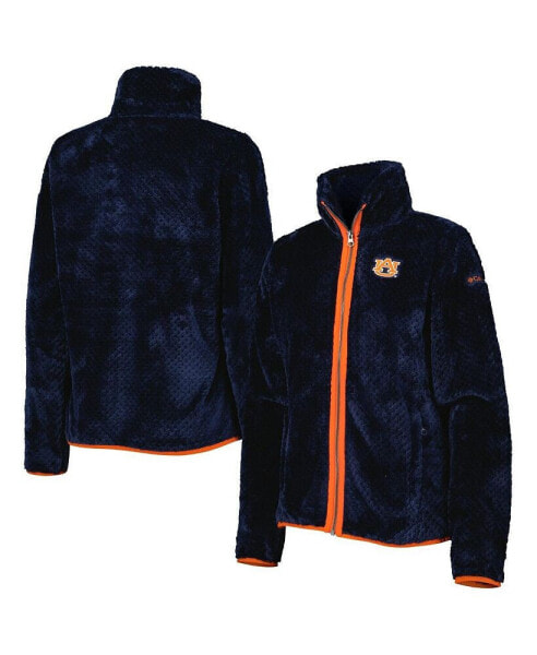 Women's Navy Auburn Tigers Fireside II Sherpa Full-Zip Jacket