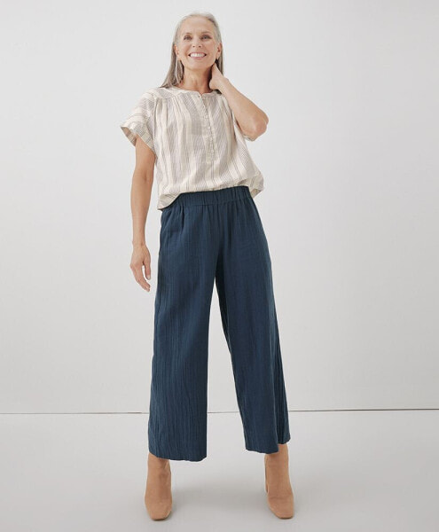 Women's Coastal Double Gauze Wide Leg Pant